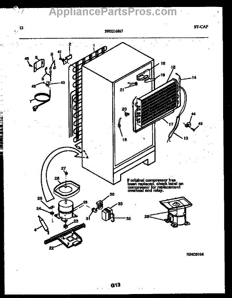 Parts for Frigidaire RT173MCW1: System and Automatic Defrost Parts ...