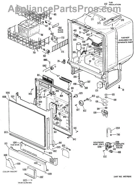 Parts for GE GSD600L-01: SECTION1 Parts - AppliancePartsPros.com