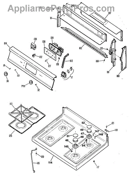 Parts for GE JGBP32GES2: SECTION1 Parts - AppliancePartsPros.com