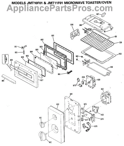 Parts for GE JMT10F01 Microwave Toaster / Oven Parts