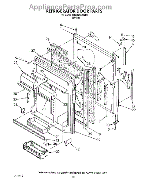 Parts For Whirlpool EB22RKXXW00: Refrigerator Door Parts ...