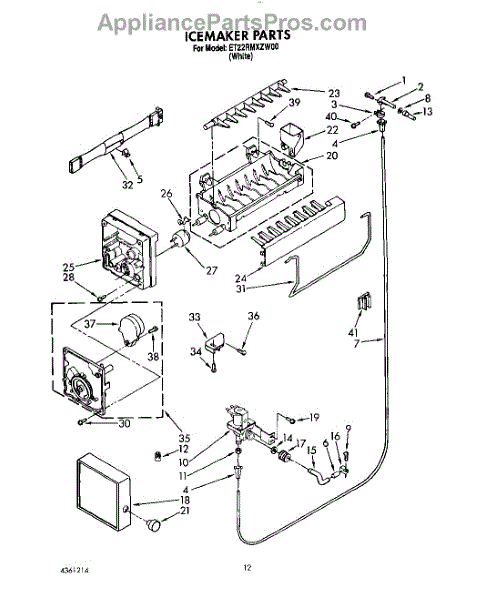 Parts for Whirlpool ET22RMXZW00: Ice Maker Parts - AppliancePartsPros.com