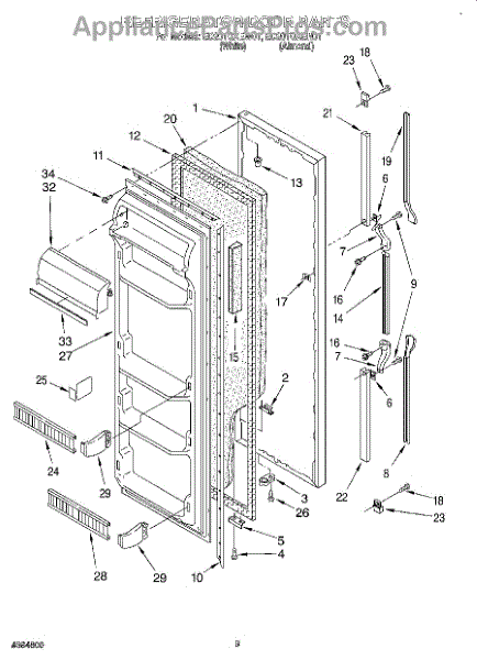 Parts for Whirlpool ED20TQXEN01: Refrigerator Door Parts ...