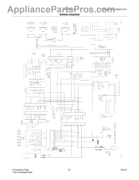 Parts for Frigidaire FFHS2611LB4: Wiring Diagram Parts ... frost diagram for chlorine 