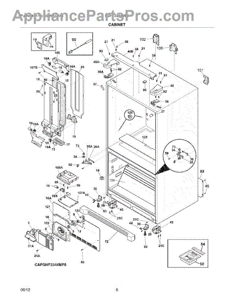 Parts for Frigidaire FGHF2344MF6: Cabinet Parts - AppliancePartsPros.com