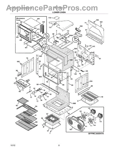 Parts for Frigidaire FPMC3085KFB: Lower Oven Parts - AppliancePartsPros.com