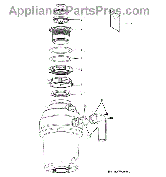 Parts for GE GFC720V: Disposer Parts - AppliancePartsPros.com