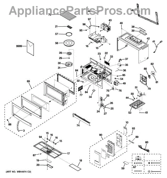 Parts for GE JVM1750DP2BB: Microwave Parts - AppliancePartsPros.com