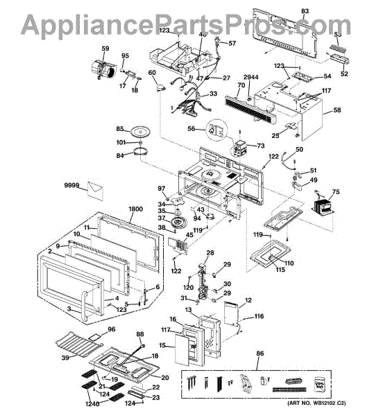 Parts for GE JVM1533WD003: Microwave Parts - AppliancePartsPros.com