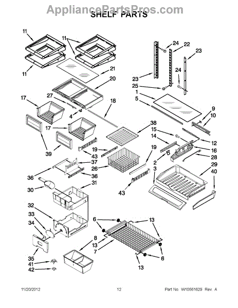 Parts for Jenn-Air JFC2290VEM8: Shelf Parts - AppliancePartsPros.com