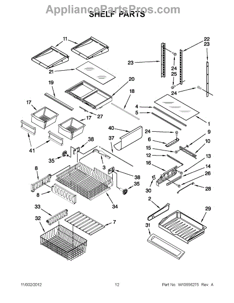 Parts for Jenn-Air JFC2089WEP11: Shelf Parts - AppliancePartsPros.com