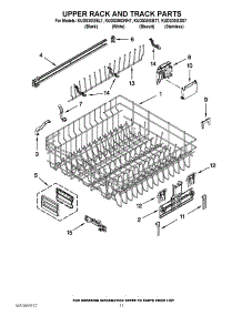 parts kitchenaid rack dishwasher upper track appliancepartspros lower repair heater