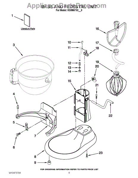 Parts for KitchenAid KSM6573CCU0: Base and Pedestal Unit Parts ...