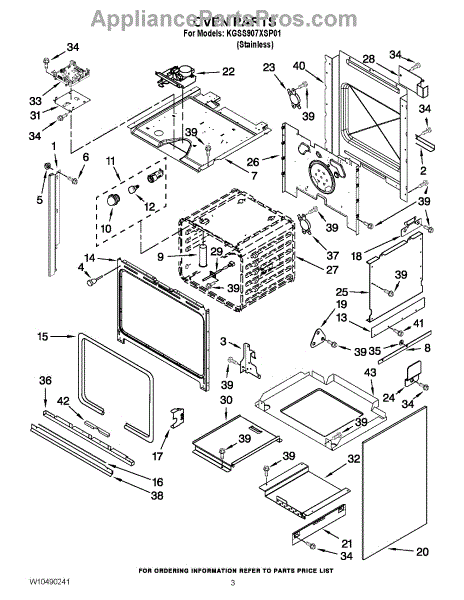 Parts for KitchenAid KGSS907XSP01: Oven Parts - AppliancePartsPros.com