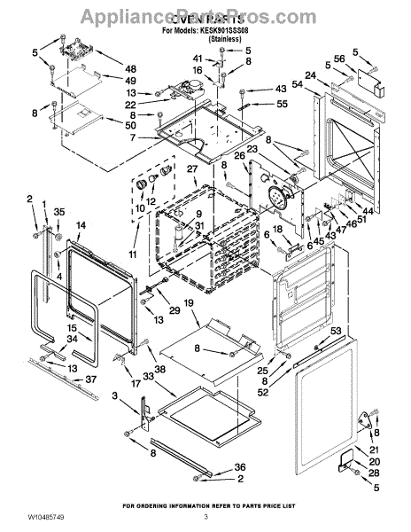 Parts for KitchenAid KESK901SSS08: Oven Parts - AppliancePartsPros.com