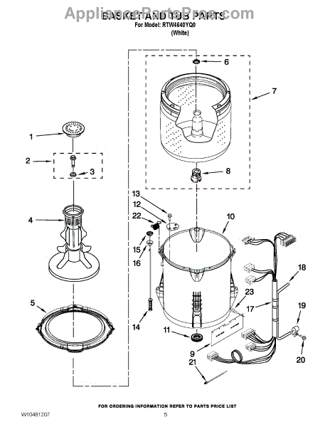 Parts for Roper RTW4640YQ0: Basket and Tub Parts - AppliancePartsPros.com