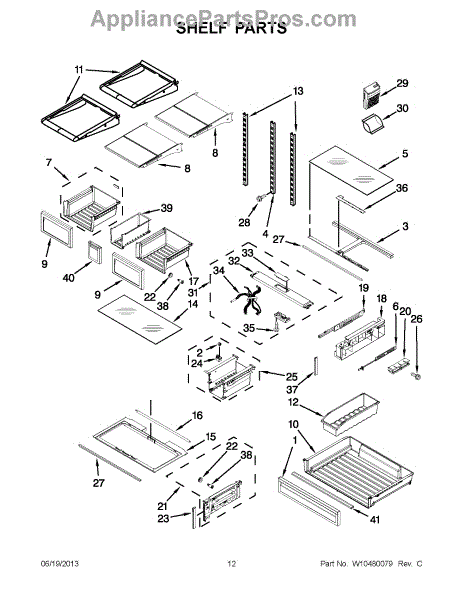 Parts for Whirlpool WRF990SLAM00: Shelf Parts - AppliancePartsPros.com