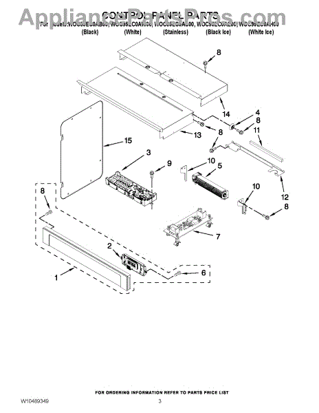 Parts for Whirlpool WOC95EC0AS00: Control Panel Parts ...