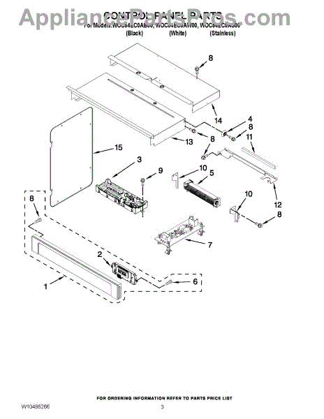 Parts for Whirlpool WOC54EC0AB00: Control Panel Parts ...