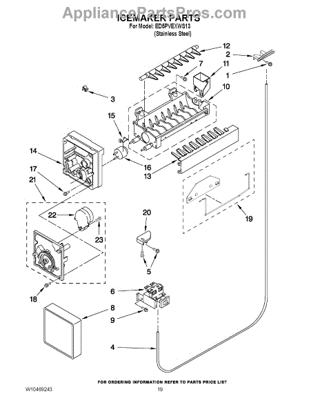 Parts for Whirlpool ED5PVEXWS13: Icemaker Parts - AppliancePartsPros.com