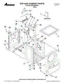 NFW7300WW02 / Amana Washer Parts & Free Repair Help - AppliancePartsPros