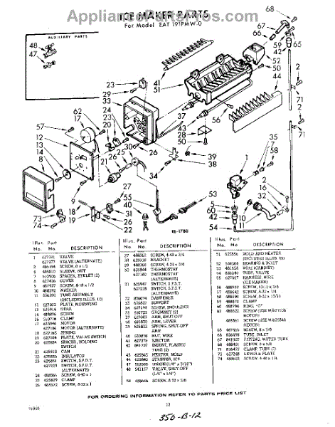 Parts for Whirlpool EAT191PMWR0: Ice Maker Parts - AppliancePartsPros.com