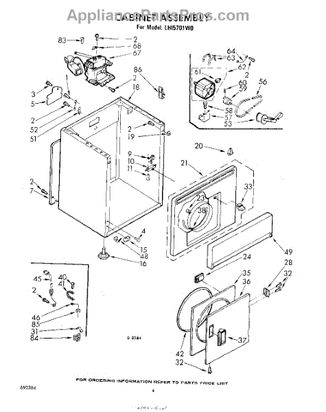Parts for Whirlpool LHI5701W0: Cabinet Parts - AppliancePartsPros.com