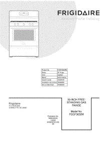FGGF3032MFE / Frigidaire Range Parts & Free Repair Help ...