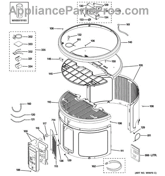 Parts For GE GEH50DEEDSCA: Control Panel & Shroud Parts ...