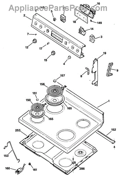 Parts for GE JBP26AXR1: Electric Range Parts - AppliancePartsPros.com