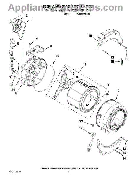 Parts for Maytag MHWE251YG00: Tub and Basket Parts - AppliancePartsPros.com