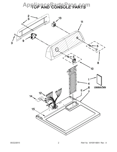 Parts For Maytag NGD4600YQ2: Top And Console Parts - AppliancePartsPros.com