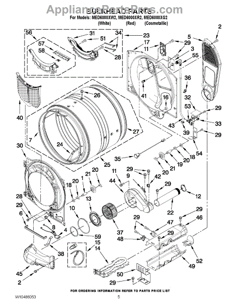 Parts for Maytag MED6000XW2: Bulkhead Parts - AppliancePartsPros.com