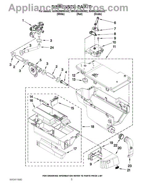 Parts for Maytag MHWE950WW02: Dispenser Parts - AppliancePartsPros.com