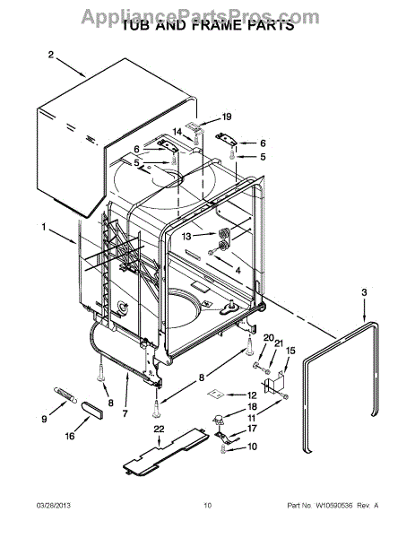 Parts for Maytag MDB4709PAM2: Tub and Frame Parts - AppliancePartsPros.com