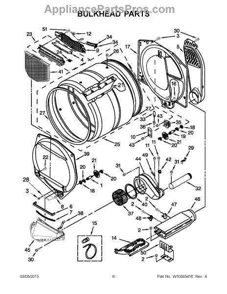 Parts for Maytag MEDX500XW1: Bulkhead Parts - AppliancePartsPros.com