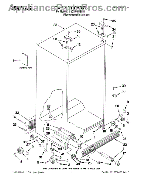 Parts for Maytag MSD2574VEM11: Cabinet Parts - AppliancePartsPros.com