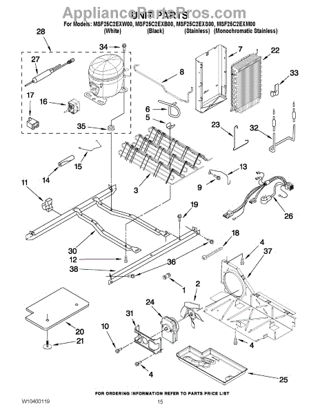 Parts for Maytag MSF25C2EXB00: Unit Parts - AppliancePartsPros.com