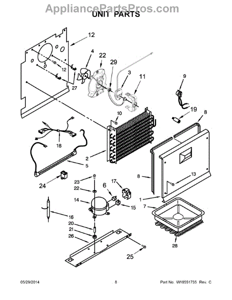 Parts for Whirlpool EV201NZTQ03: Unit Parts - AppliancePartsPros.com