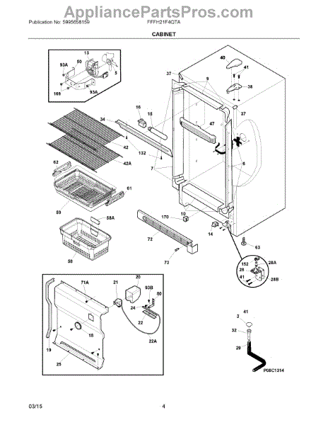 Parts for Electrolux FFFH21F4QTA: Cabinet Parts - AppliancePartsPros.com