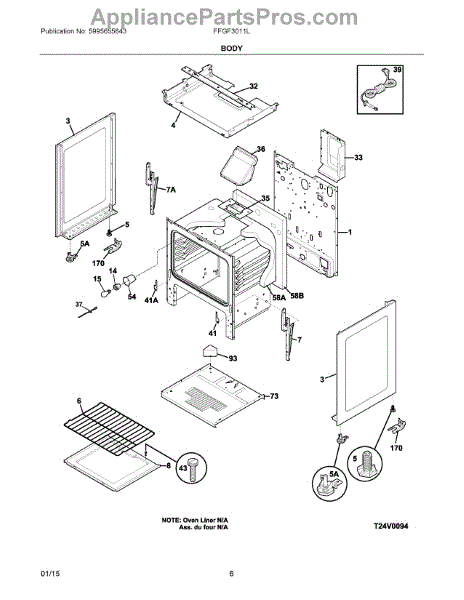 Parts for Electrolux FFGF3011LWD: Body Parts - AppliancePartsPros.com