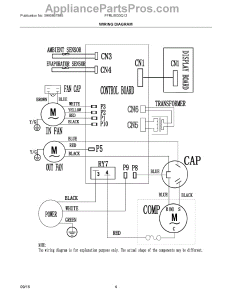 Parts for Electrolux FFRL0633Q12: Wiring Diagram Parts ...