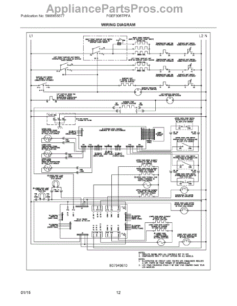 Parts For Electrolux FGEF306TPFA: Wiring Diagram Parts ...