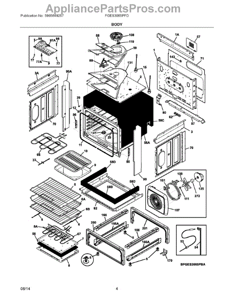 Parts for Electrolux FGES3065PFD: Body Parts - AppliancePartsPros.com