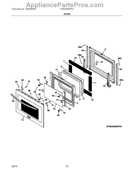 Parts for Electrolux FGES3065PFD: Door Parts - AppliancePartsPros.com