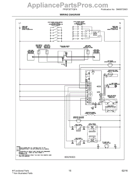 Parts for Electrolux FPGF3077QFA: Wiring Diagram Parts ...