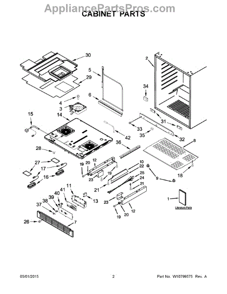 Parts for Whirlpool KUBR304ESS00: Cabinet Parts - AppliancePartsPros.com