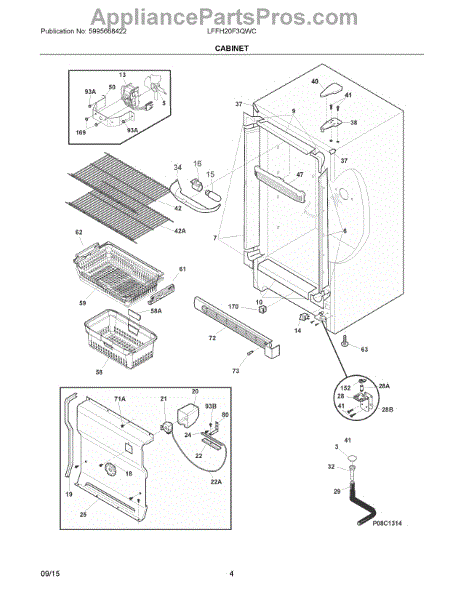 Parts for Electrolux LFFH20F3QWC: Cabinet Parts - AppliancePartsPros.com