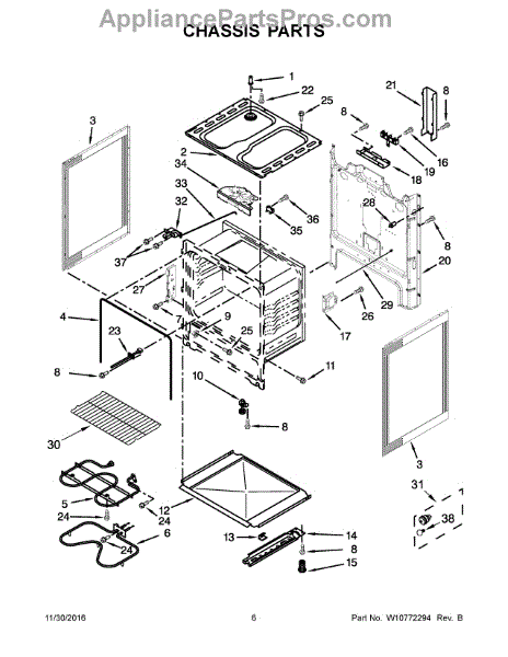 Parts for Whirlpool WFC310S0ES0: Chassis Parts - AppliancePartsPros.com