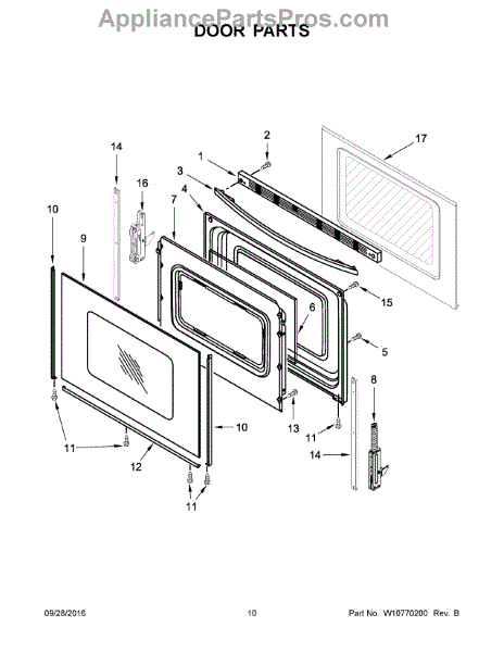 Parts for Whirlpool WFE320M0EB0: Door Parts - AppliancePartsPros.com